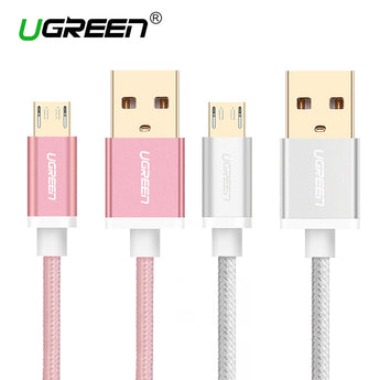 Micro USB Cable Metal Nylon Braided Wire USB Charger Sync Data Cable 5V 2A  Ugreen