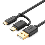 Micro USB Cable 2 in 1 USB Type C Cable Ugreen