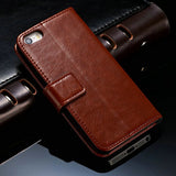 Wallet Leather Case for Apple iPhone 5S 5 SE Luxury Flip Coque Phone Bag Cover For iPhone 5s Cases Fundas TOMKAS Brand