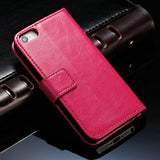 Wallet Leather Case for Apple iPhone 5S 5 SE Luxury Flip Coque Phone Bag Cover For iPhone 5s Cases Fundas TOMKAS Brand