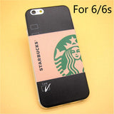 Hot Sale Fashion Starbuck Coffee TPU Slim Back Cover Skin for Apple iPhone 6 6s 4.7'' Ultra Thin Soft Phone Case Shell