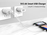 5V 3.4A Universal USB Charger,Ugreen Travel Wall Charger Adapter Portable EU UK Plug