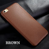 For iPhone 7 ! Super Thin Leather Pattern Texture Phone Cases For iPhone 5 5S SE 6 6S Plus Luxury Soft TPU Comfort Back Cover