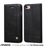 Luxury Leather Wallet Phone Case For iPhone 6 6S Plus Flip Cover Pouch Card Slot Stand Magnetic Fundas For iPhone 5 5S Se 7 Plus