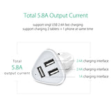 Universal Car Charger 3 Ports USB Car Charger Adapter Socket 2.4A  2.4A 1A  Ugreen