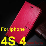 Luxury Retro wallet leather Case For Apple iPhone 6S 6 5S Case SE 5 4S 4 flip stand cover Photo frame Protective For iphone 6