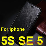 Luxury Retro wallet leather Case For Apple iPhone 6S 6 5S Case SE 5 4S 4 flip stand cover Photo frame Protective For iphone 6