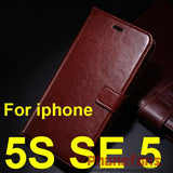 Luxury Retro wallet leather Case For Apple iPhone 6S 6 5S Case SE 5 4S 4 flip stand cover Photo frame Protective For iphone 6