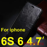 Luxury Retro wallet leather Case For Apple iPhone 6S 6 5S Case SE 5 4S 4 flip stand cover Photo frame Protective For iphone 6