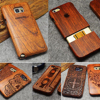 100% Natural Wood Case for Samsung Galaxy S5 S6 S7 Edge Plus Note 3 4 5 7 for iPhone 7 Plus 6 6S Plus 5S 5 SE Cover Skin Shell