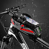 ROCKBROS MTB Road Bicycle Bike Bags Rainproof Touch Screen Cycling Top Front Tube Frame Bags 5.8/6.0 Phone Case Bike Accessories