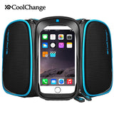 CoolChange Bicycle Frame Front Head Top Tube Waterproof Bike Bag&Double IPouch Cycling For 6.0 in Cell Phone Bike Accessories