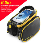 CoolChange Bicycle Frame Front Head Top Tube Waterproof Bike Bag&Double IPouch Cycling For 6.0 in Cell Phone Bike Accessories