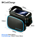 CoolChange Bicycle Frame Front Head Top Tube Waterproof Bike Bag&Double IPouch Cycling For 6.0 in Cell Phone Bike Accessories